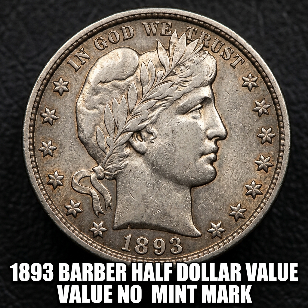 1893 Barber Half Dollar Value with No Mint Mark and What It's Worth Today