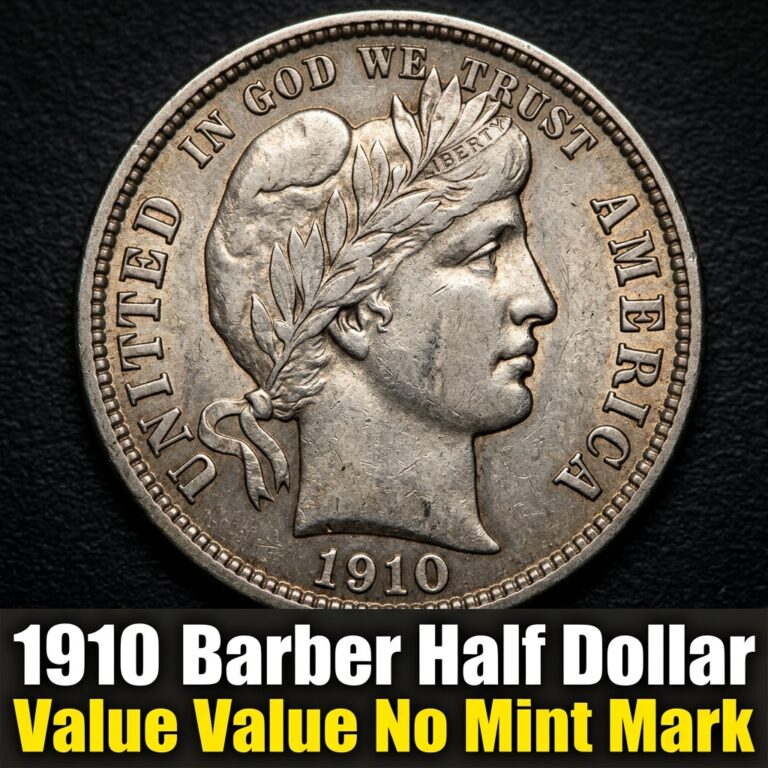 1910 Barber Half Dollar Value with No Mint Mark and What It's Worth Today