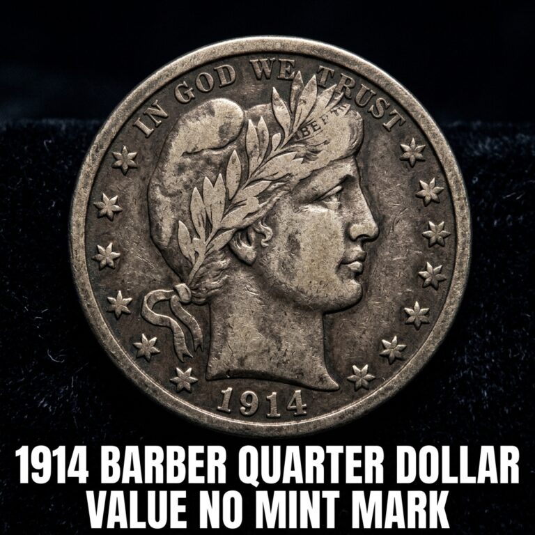 1914 Barber Quarter Dollar Value No Mint Mark and What It’s Worth Today