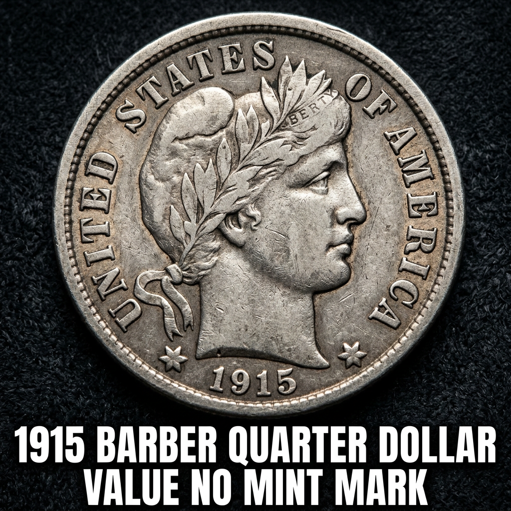 1915 Barber Quarter Dollar Value with No Mint Mark What It's Worth Today