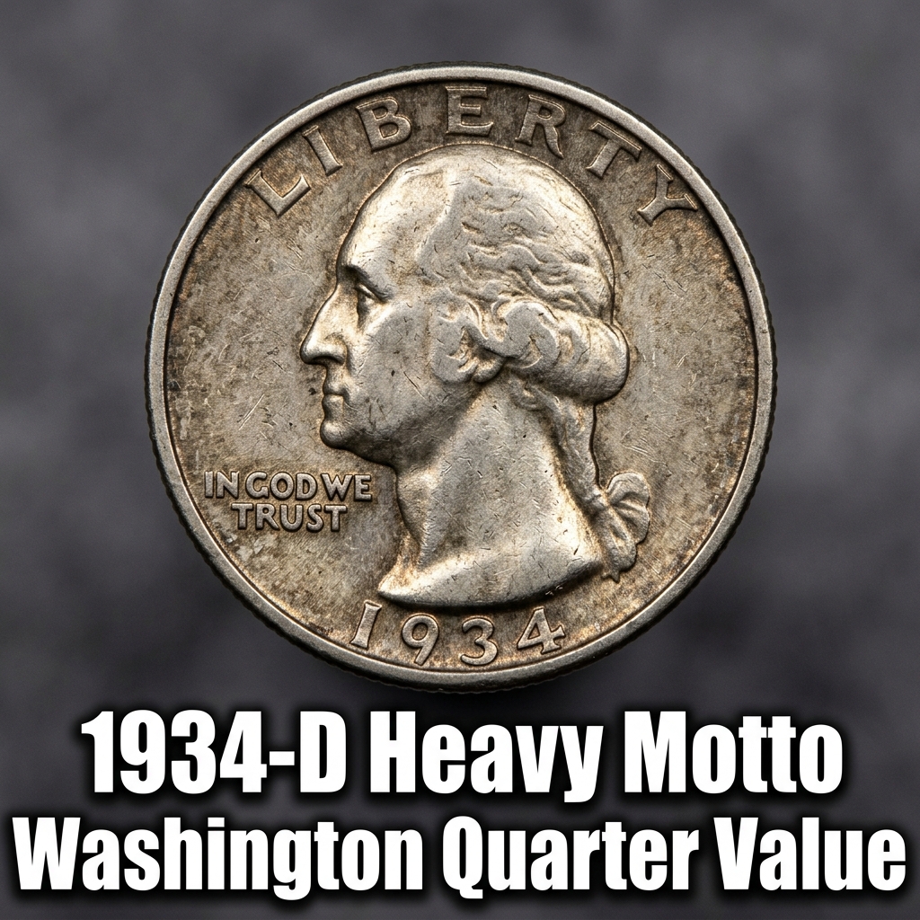 1934-D Heavy Motto Washington Quarter Value Guide What It's Worth Today
